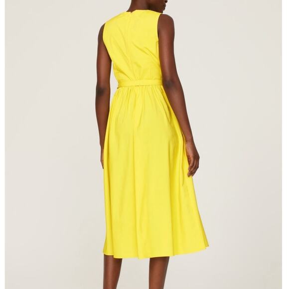 TOCCIN X RTR Twist Front Belted Midi Dress in Lemon Yellow Size 12 Gently Used - Picture 2 of 8